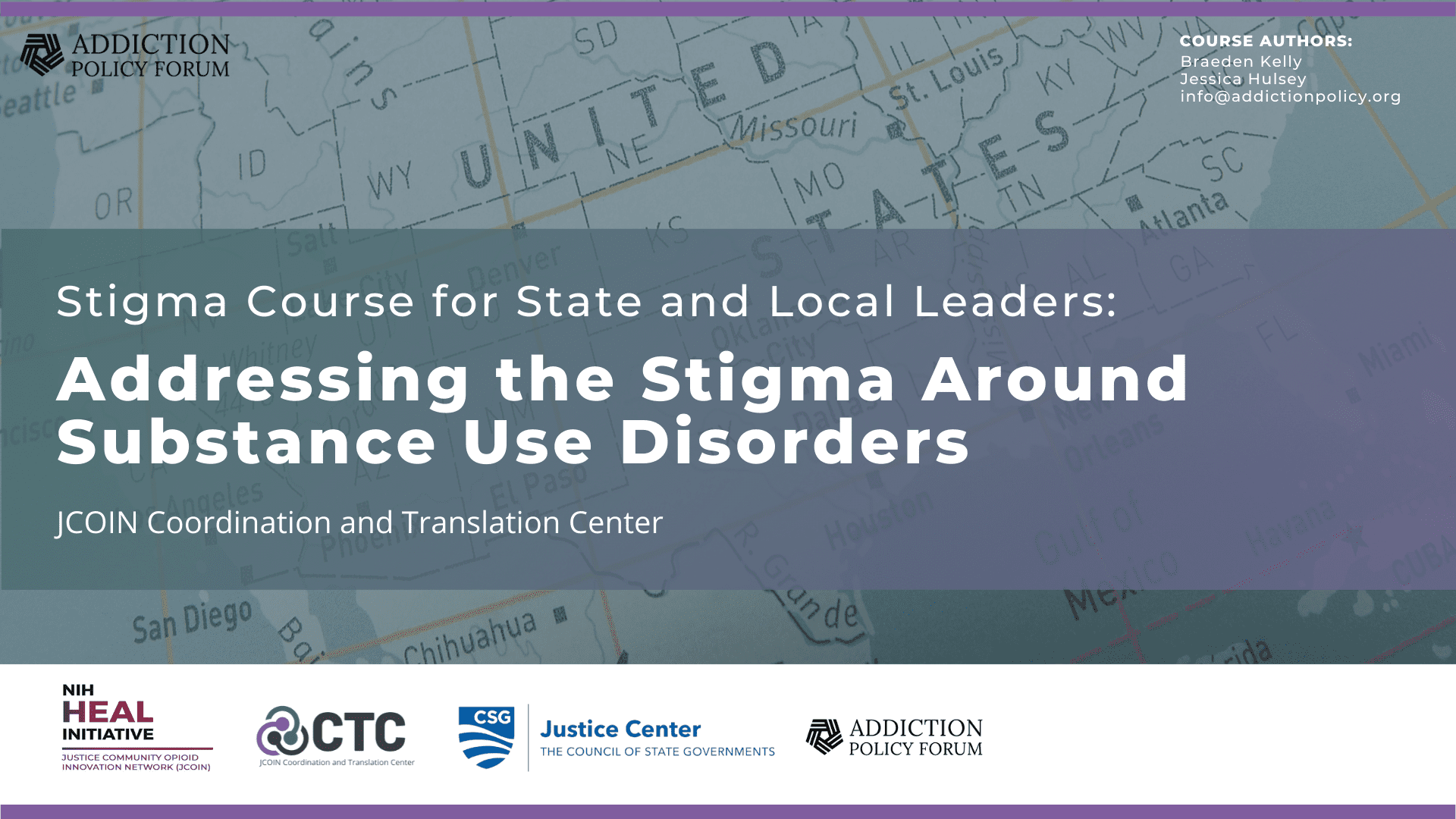 Stigma Course for State and Local Leaders: Addressing the Stigma around Substance Use Disorders