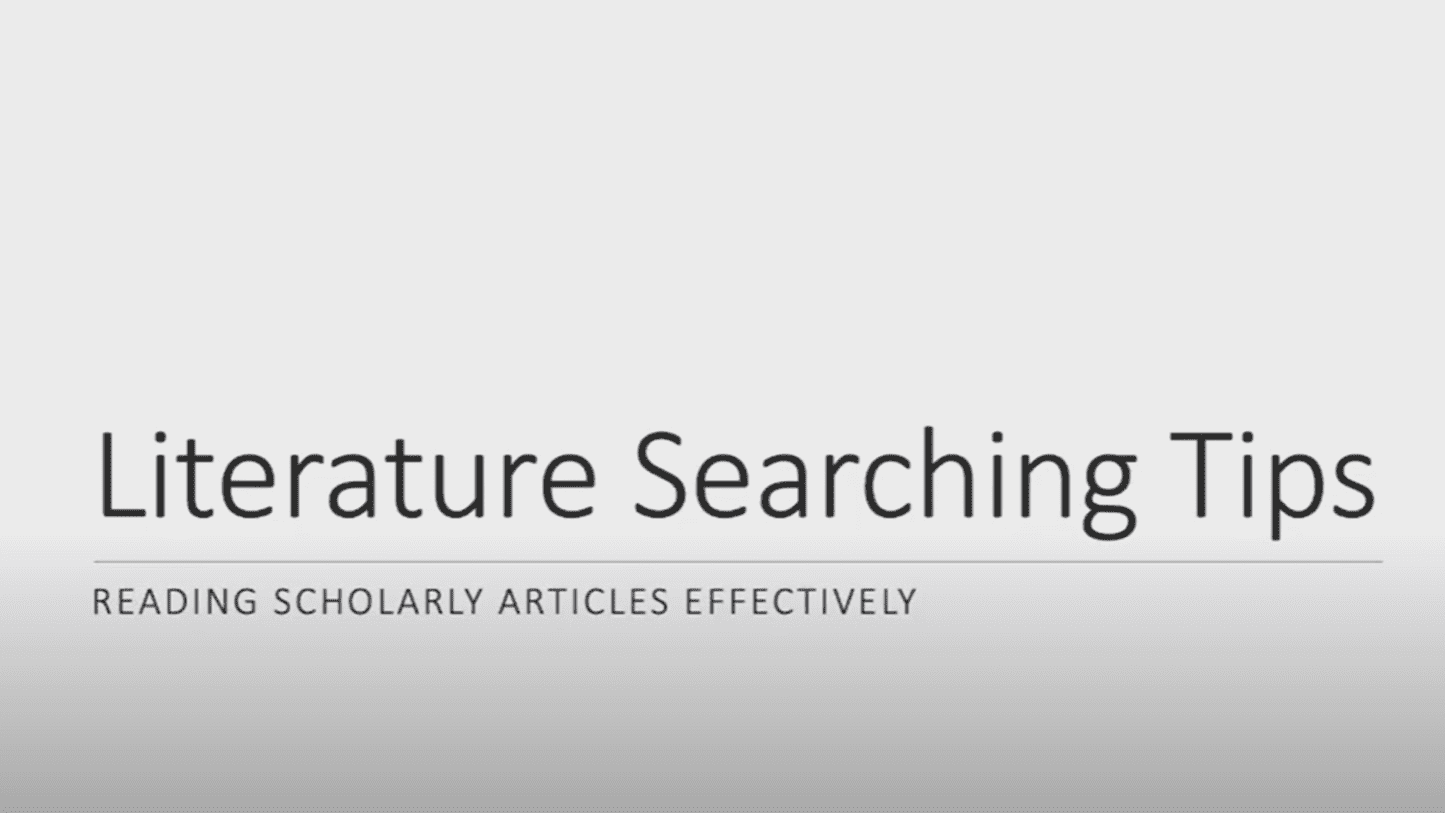Literature Searching Tips poster