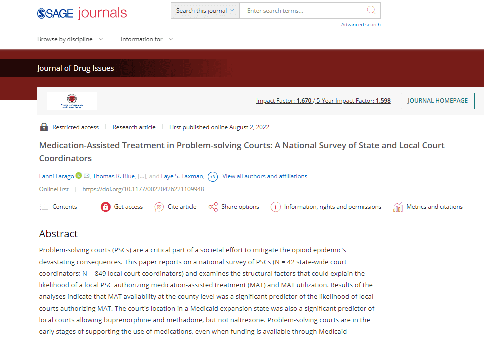 Publication medication assisted treatment in problem solving courts a